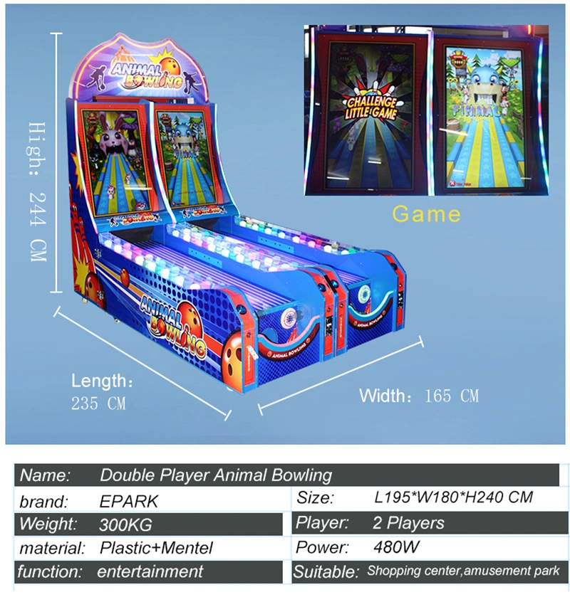 Animal Sports Game Machine Double Player Animal Bowling Arcade Simulator Game