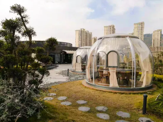 Glamping PC Bubble Transparent Dome House Restaurante PC Tenda Externa de Luxo